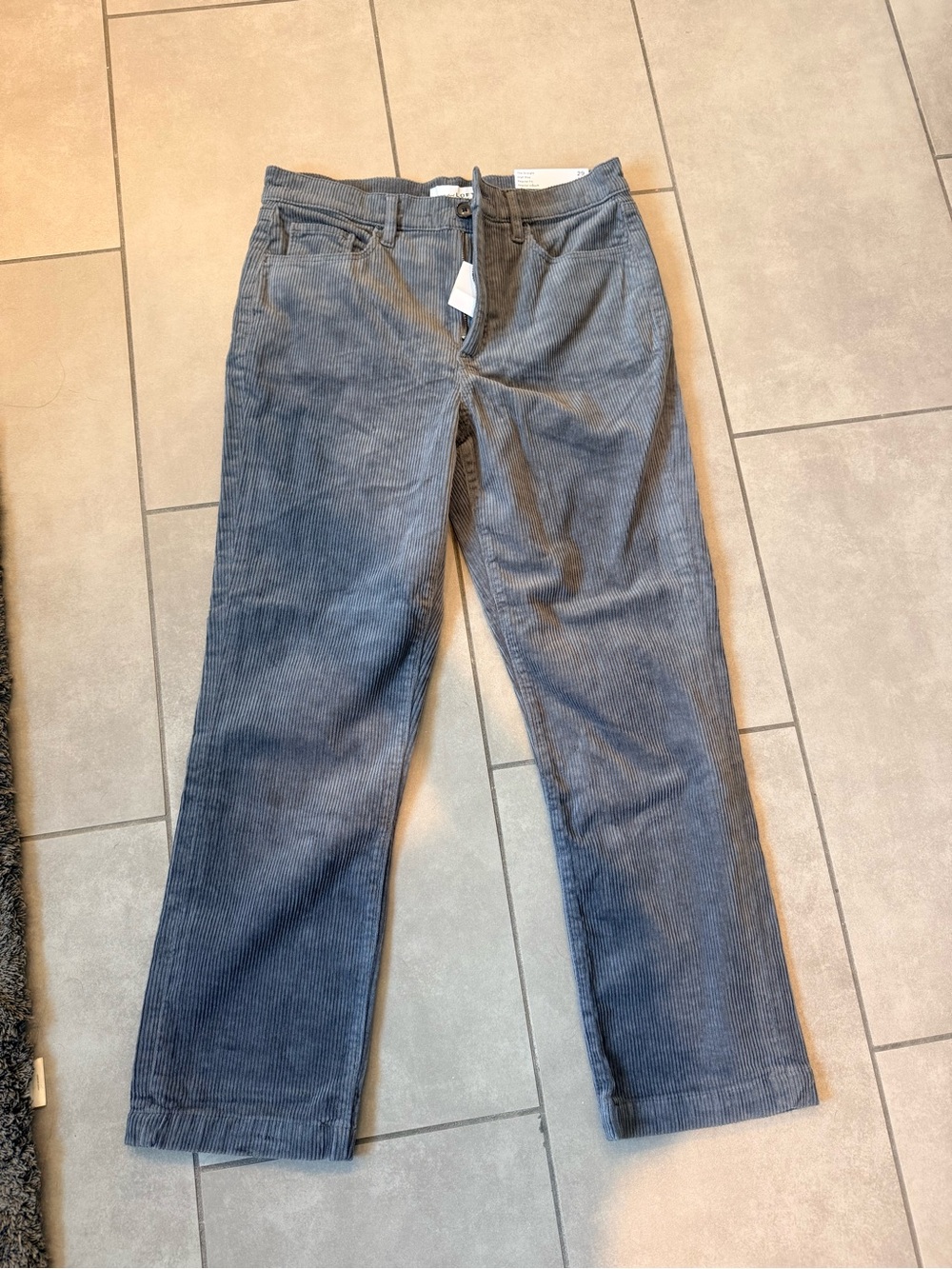 LOFT Women’s Straight Corduroy Jeans in Gray-Blue. NWT